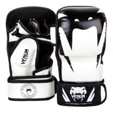 Перчатки для ММА  VENUM IMPACT SPARRING MMA GLOVES - WHITE/BLACK